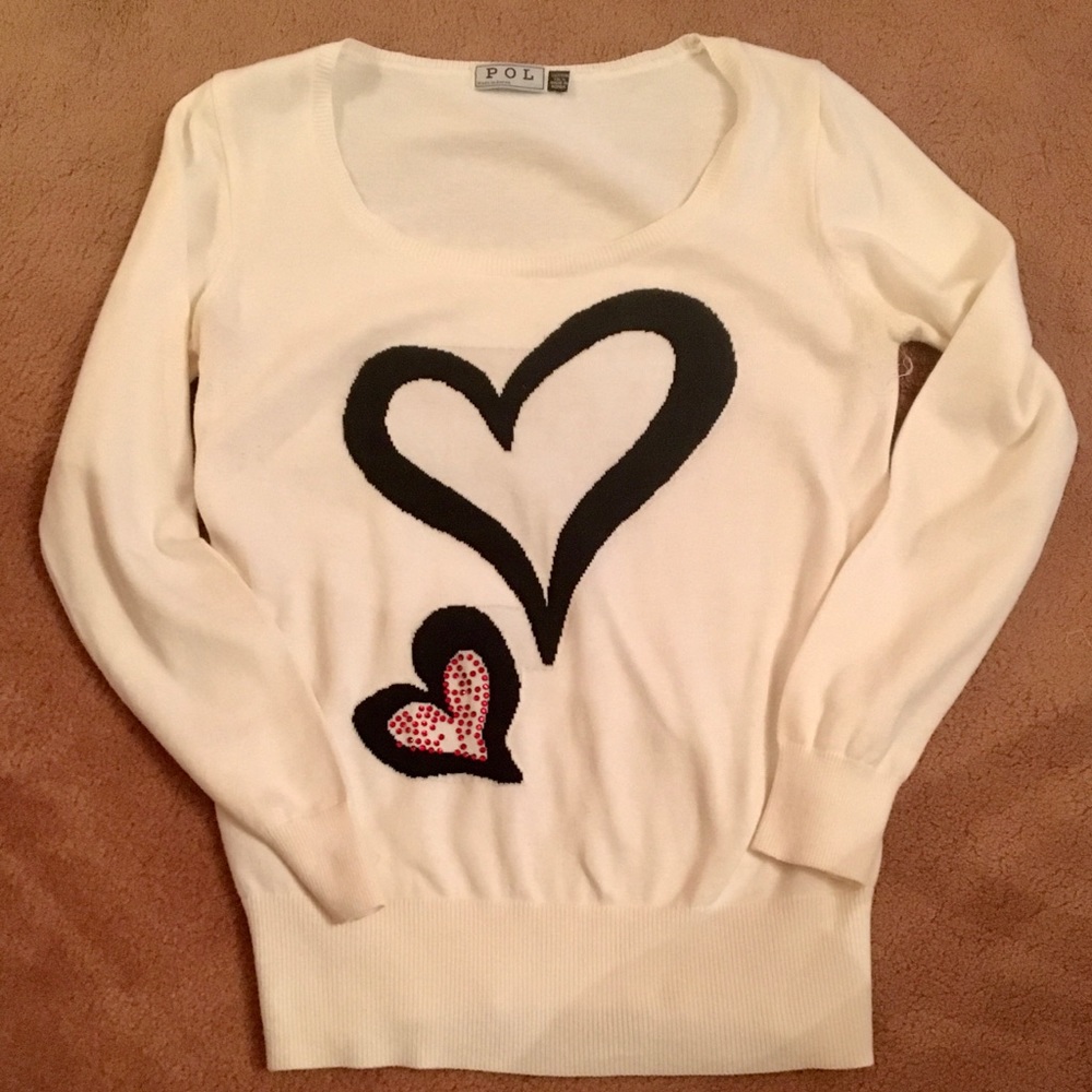 Pol Valentines Heart Cotton Sweater ❤️